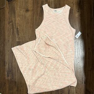 Pink and White Knit maxi dress